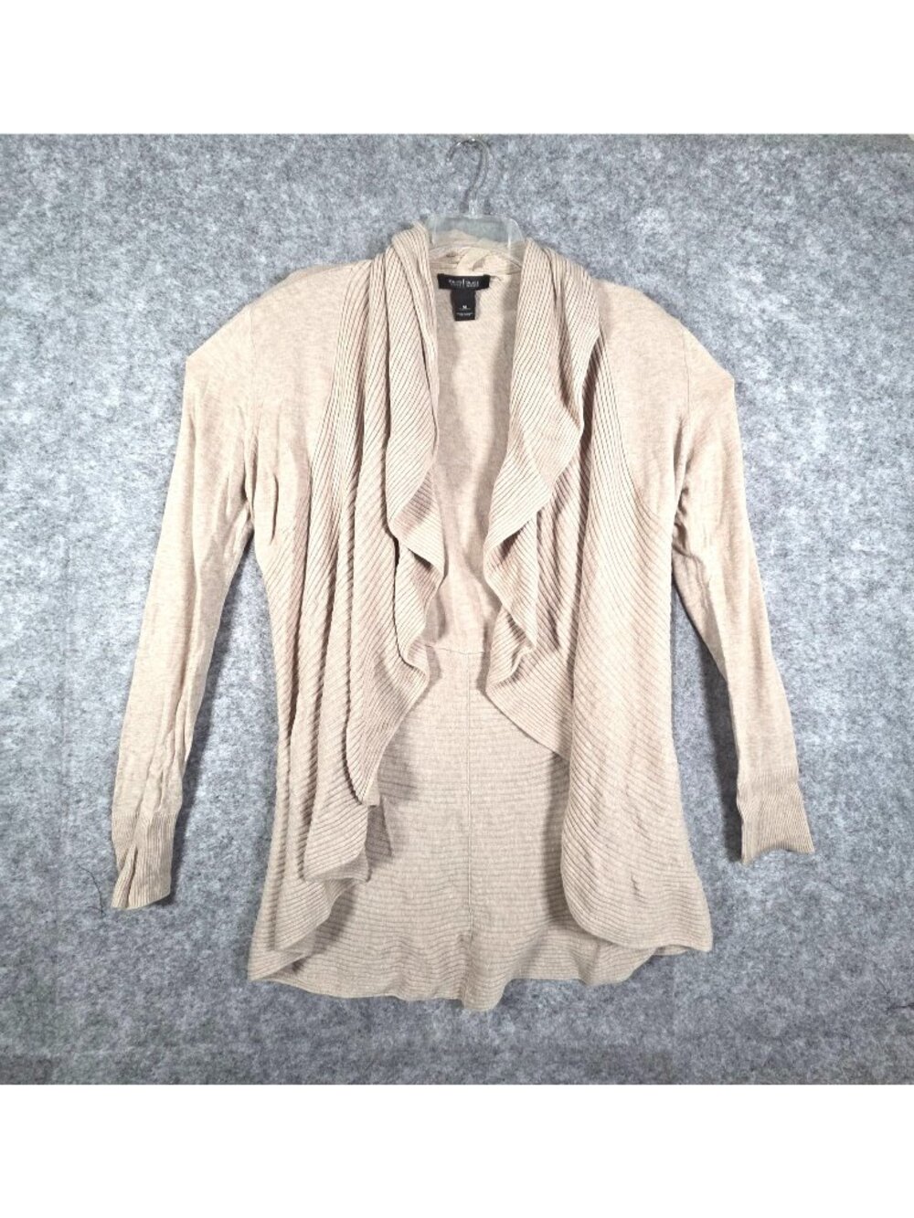 White House Black Market Women's Open Front Cardigan Sweater Tan Size M Classic